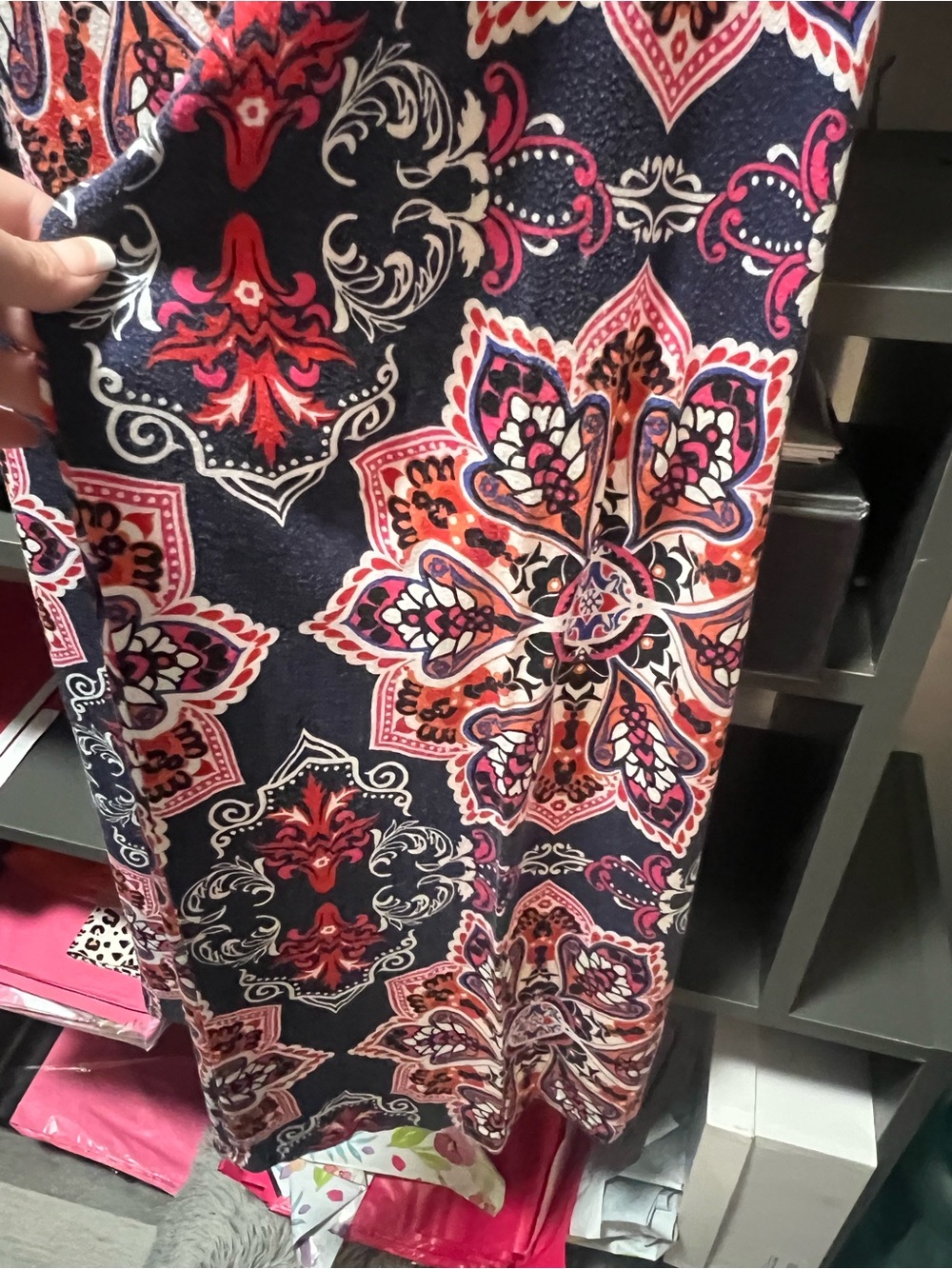 Boho Print Palazzo Pants - Navy Multi - Picture 5 of 8
